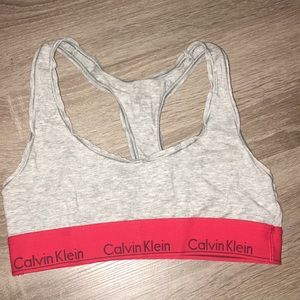Grey and red Calvin Klein bralette!